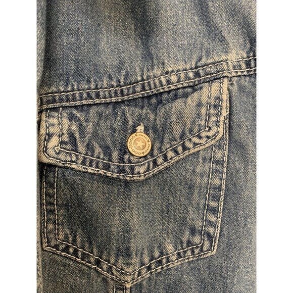 Vintage PSC Denim Vest Western Star Button 100% Cotton Large - Picture 5 of 10